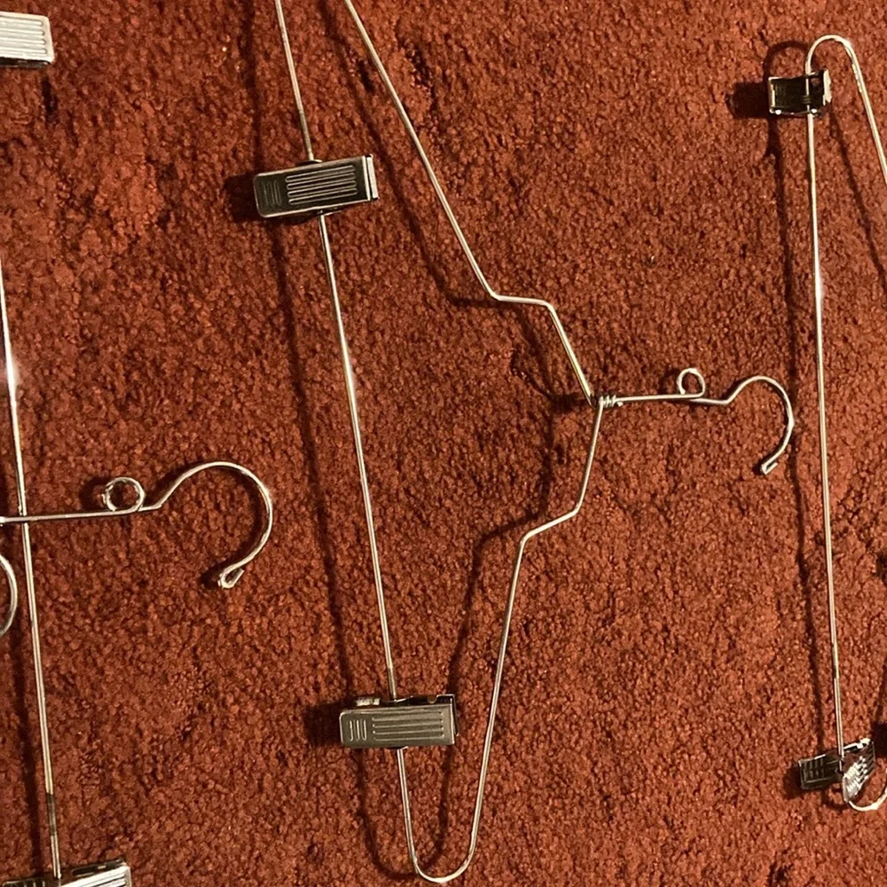 Set of 12 Metal Clip Hangers - Silver Tone
